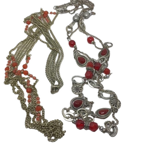 Bundle lot 2 chain and beads multi strand necklaces Ruby Rd + runway curated